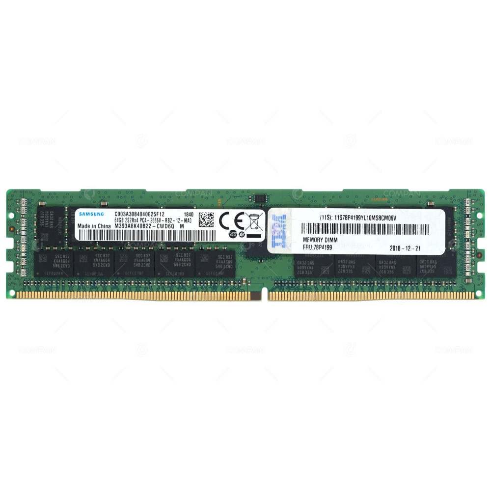 78P4199 IBM DDR4 64GB PC4-21333 2666MHZ RDIMM CAS 19-19-19
